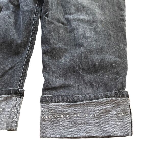 Zena Studded Denim Folded Hem Capri Sz 12P - Picture 12 of 13